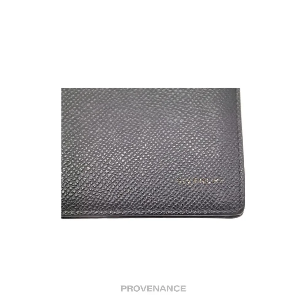 🔴 Givenchy Logo Bifold Wallet - Black Red Grained Leather